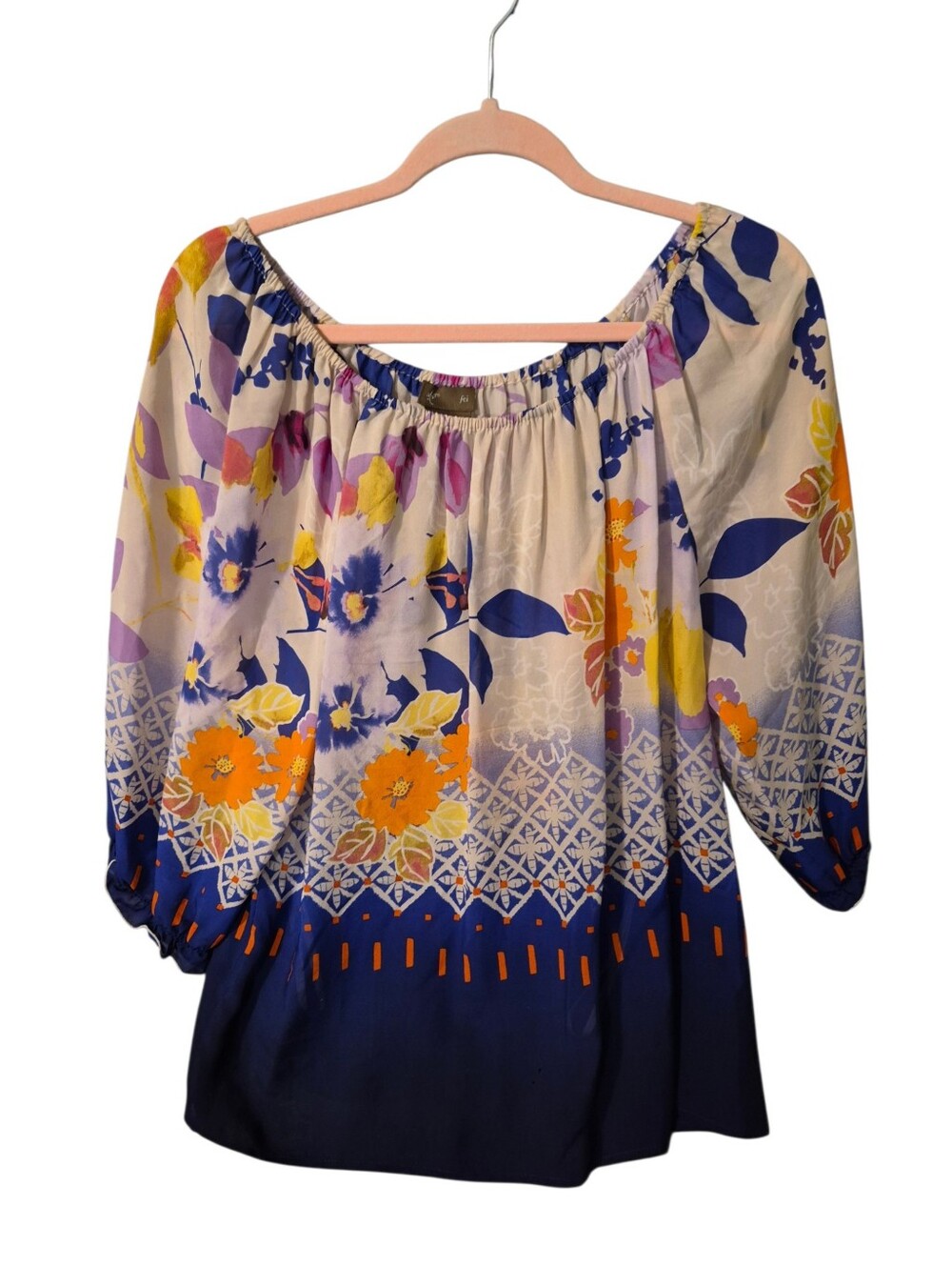 Anthropologie Fei Mixed Print Silk Blouse. M - O3